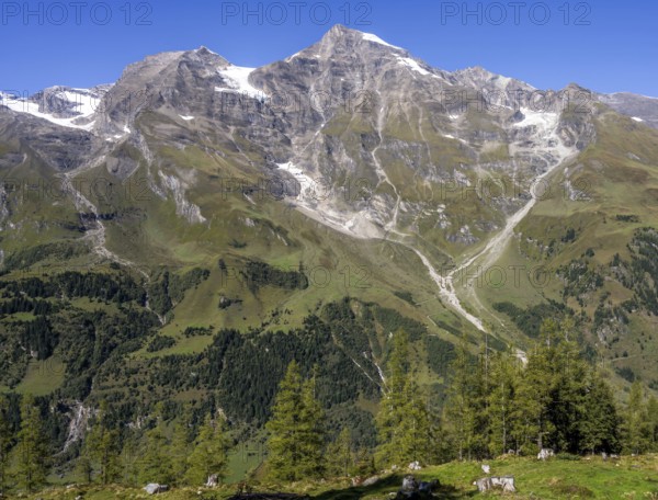 High Tauern mountain range at the Grossglockner high alpine road in Austria
