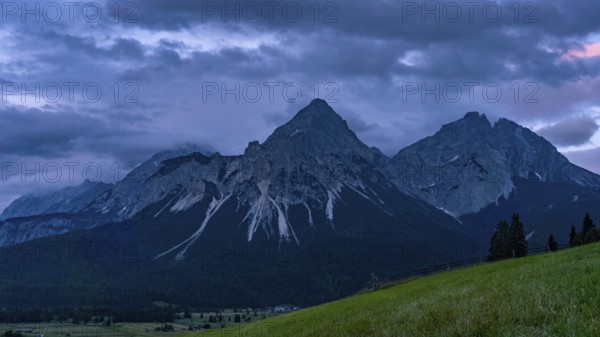 Traditional mountain fire and solstice fire near Ehrwald at the Tiroler Zugspitz Arena