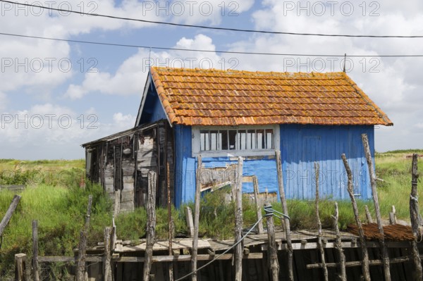 Typical mussel village La Baudissiere at island Oleron