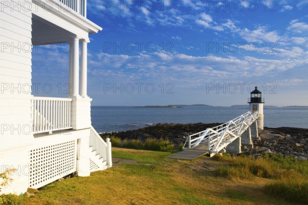 Marshall Point Light as seen from the rocky coast of Port Clyde, Maine