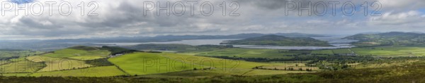 A panorama landscape view of Lough Swilly in County Donegal in the north of Ireland