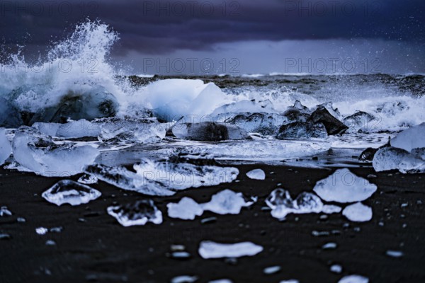 Jökulsárlón glacial lake of glacier Iceland. Shooting Location: Iceland