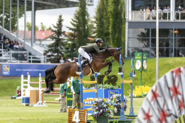 Daniel Coyle of Ireland and riding Legacy, compete in the 1.60m RBC Grand Prix of Canada presented by Rolex at Spruce Meadows on June 14, 2025 in Calgary, Alberta, Canada, North America