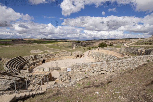 Amphitheatre of Segóbriga, archaeological park of Segóbriga, Saelices, Cuenca, Castilla-La Mancha, Spain, Europe