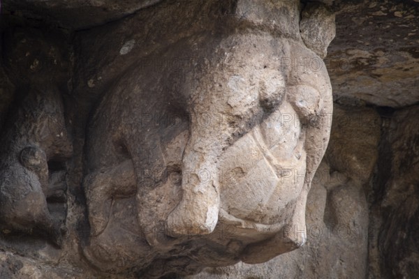 Collegiate church of San Pedro de Cervatos, Romanesque, Cervatos, municipality of Campoo de Enmedio, Cantabria, Spain, Europe