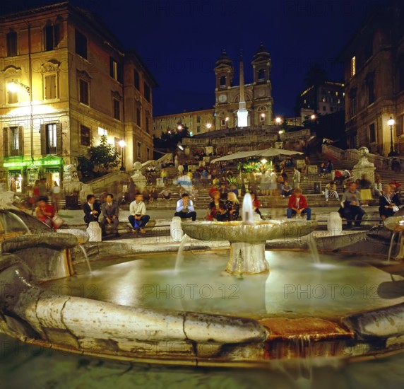 Spanish Steps with fountain in Rome