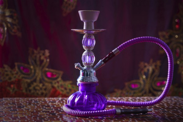 Hookah shisha smoke purple glass pipe