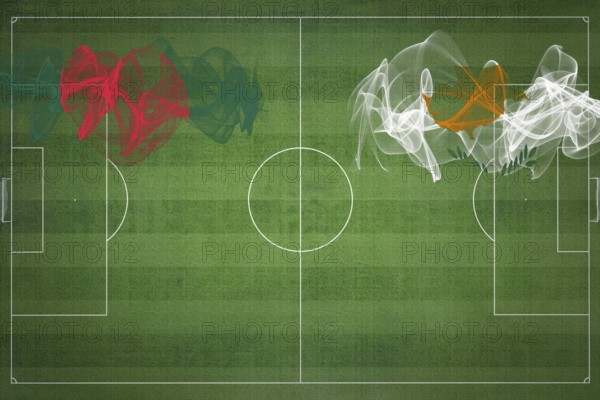 Bangladesh vs Cyprus Soccer Match, national colors, national flags, soccer field, football game, Competition concept, Copy space