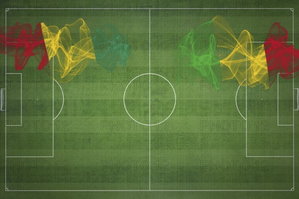 Guinea vs Mali Soccer Match, national colors, national flags, soccer field, football game, Competition concept, Copy space
