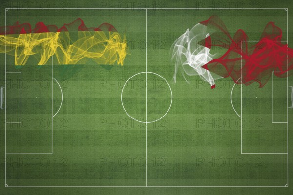 Bolivia vs Bahrain Soccer Match, national colors, national flags, soccer field, football game, Competition concept, Copy space