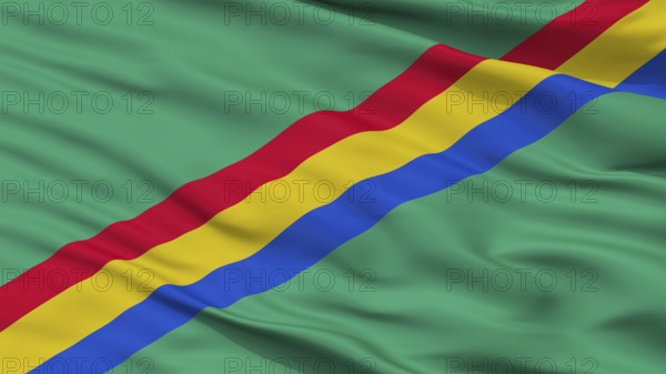 Drochia City Flag, Country Moldova, Closeup View, 3D Rendering
