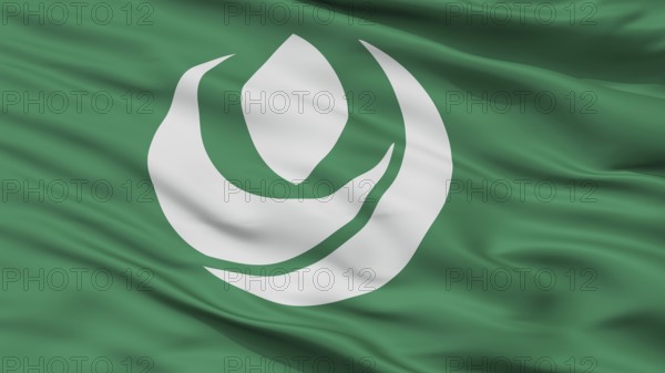 Kurihara City Flag, Country Japan, Miyagi Prefecture, Closeup View, 3D Rendering