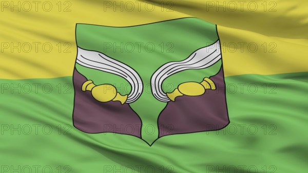Doksycy Rajon City Flag, Country Belarus, Closeup View, 3D Rendering