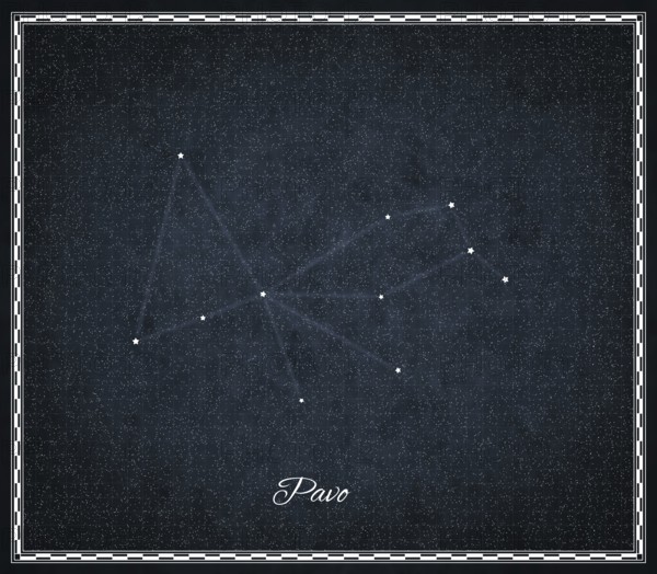 Pavo star constellation, Night sky, Cluster of stars, Deep space, Peacock constellation