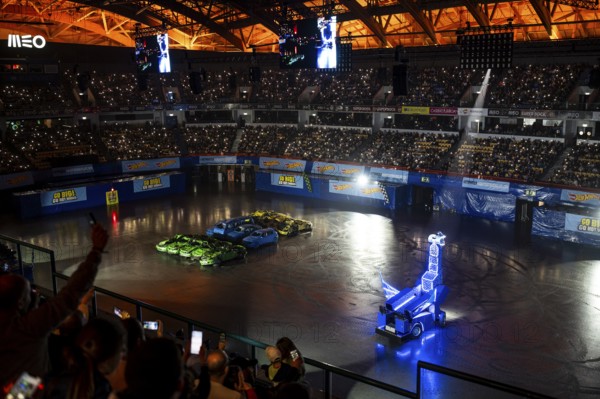 Lisbon, Portugal - March 2, 2024: HOT WHEELS MONSTER TRUCKS LIVE GLOW PARTY in Arena