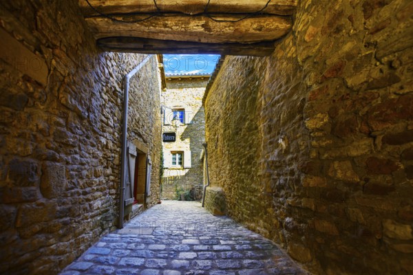 Oingt village in Beaujolais land and his small steet