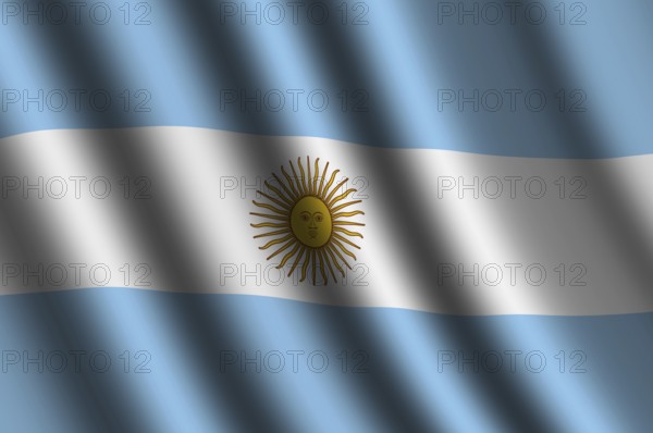 The Argentine flag flying in the wind