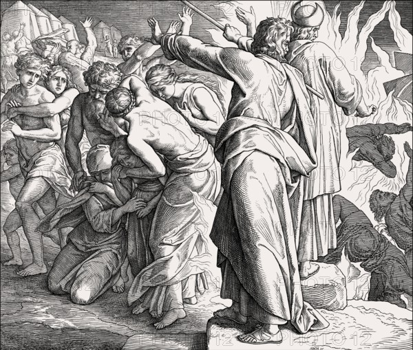 Korah's Rebellion, Old Testament, by Julius Schnorr von Carolsfeld, 1860