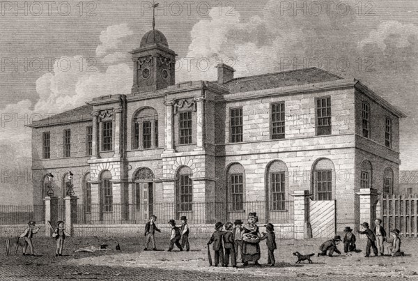 High School Leith, Edinburgh, Scotland, 19th century, Views in Edinburgh by J. & H. S. Storer