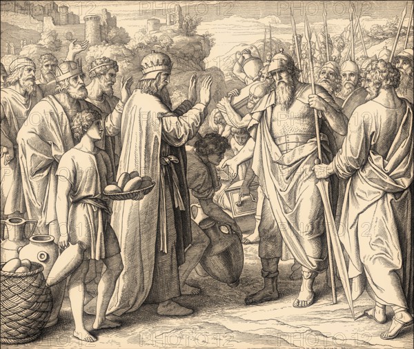 Abram and Melchizedek, king of Salem, Old Testament, by Julius Schnorr von Carolsfeld, 1860