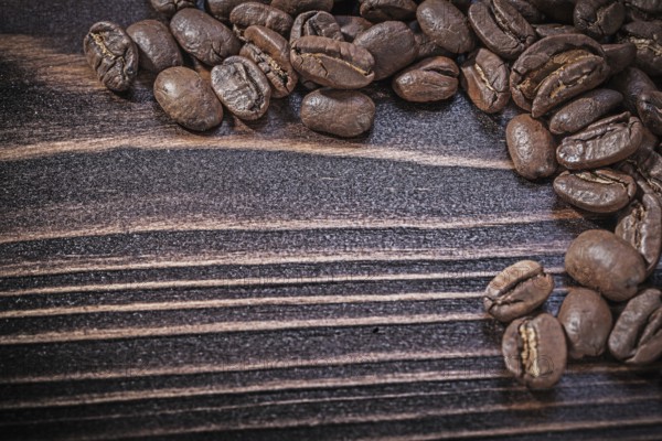 Coffee crops on vintage wooden board