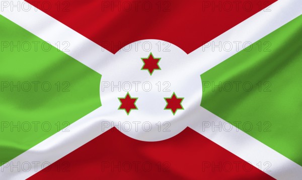 The flag of Burundi in East Africa, Studio