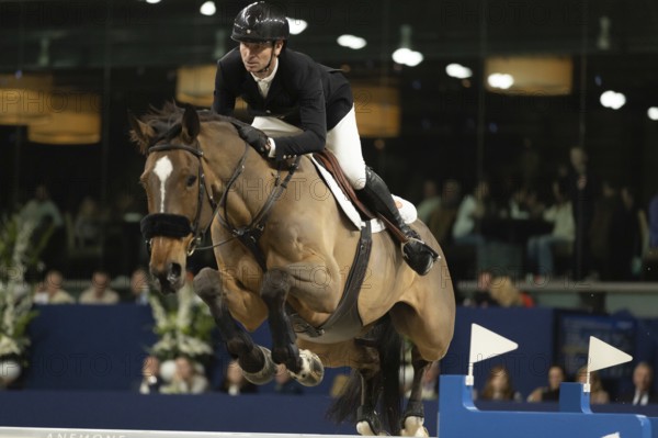 Steve Guerdat of Switzerland competes in 1.60m FEI Jumping World Cup at Jumping Amsterdam in Amsterdam, The Netherlands, Europe