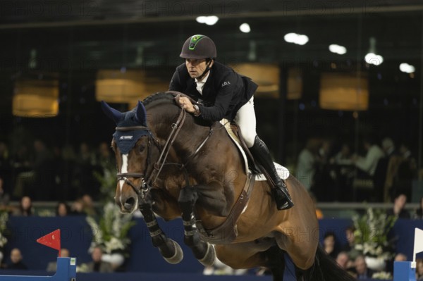 Marlon Modolo Zanotlli of Brazil competes in 1.60m FEI Jumping World Cup at Jumping Amsterdam in Amsterdam, The Netherlands, Europe