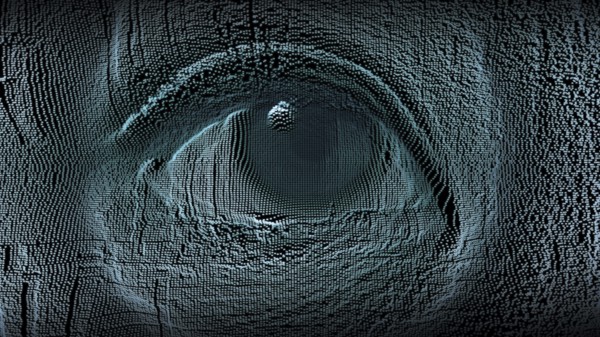 Macro shot of an eye of a Asian ethnic girl, digital effect representing virtual reality, ideal footage for themes such as augmented reality, virtual reality and digital communication, concept