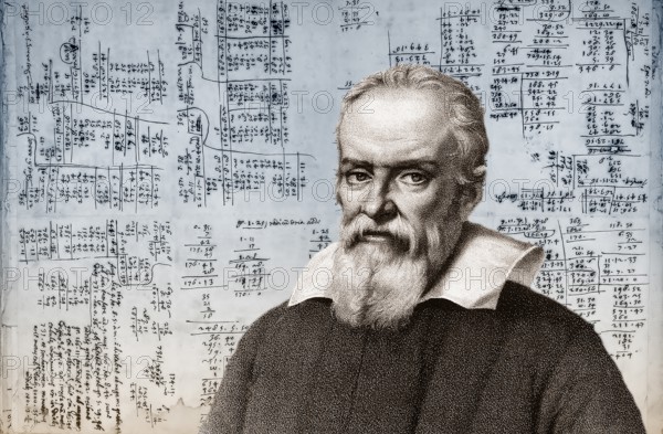 Galileo Galilei, 1564, 1642, Italian astronomer, handwritten scientific notes