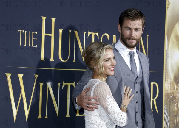 Chris Hemsworth and Elsa Pataky at the Los Angeles premiere of 'The Huntsman: Winter's War' held at the Regency Village Theatre in Westwood, USA on April 11, 2016