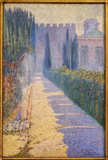 The rector's garden, Atilio Boveri, 1912, oil on canvas, pollensa museum, Majorca, Balearic Islands, Spain, Europe