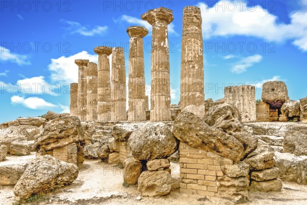 Temple of Heracles in the Valley of the Temples of Agrigento in Sicily 500 BC