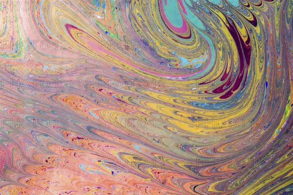 Traditional marbling artwork patterns as colorful abstract background