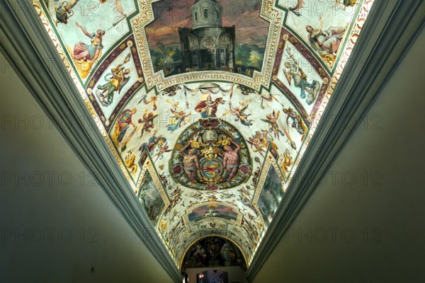 VATICAN CITY, VATICAN, JUNE 12, 2015 : interiors and architectural details of Raphael rooms in Vatican museum, june 12, 2015, in Vatican city, Vatican
