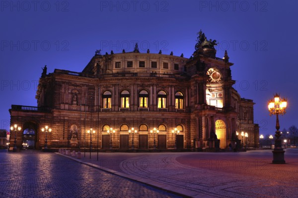 View over the theatre square to the Semper Opera House. View over the Theatre square to the Semper Opera House