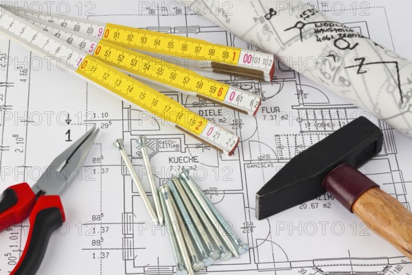 Building plan for a residential building. Drawings and plans by an architect. Austria