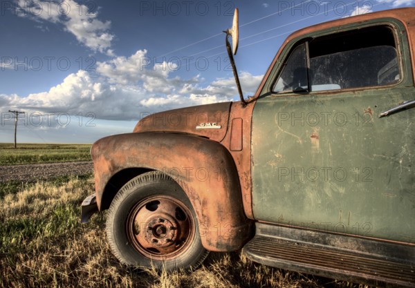 Vintage Farm Trucks Saskatchewan Canada weathered and old