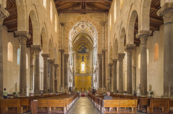 Interieur view of Cefalu Cathedral in the city of the same name in northern Sicily