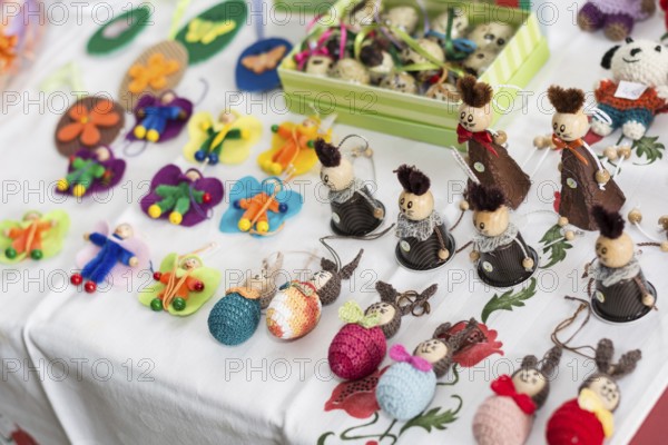 Various handmade Easter decorations ready for sale