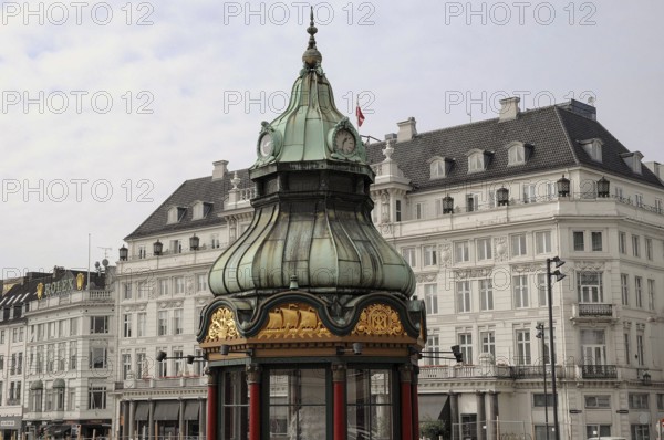 Beautiful pavilion with decorative details in front of a historic building, copenhagen, denmark