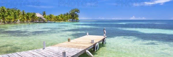 Belize, a tropical paradise in Central America. Web banner in panoramic view, Central America