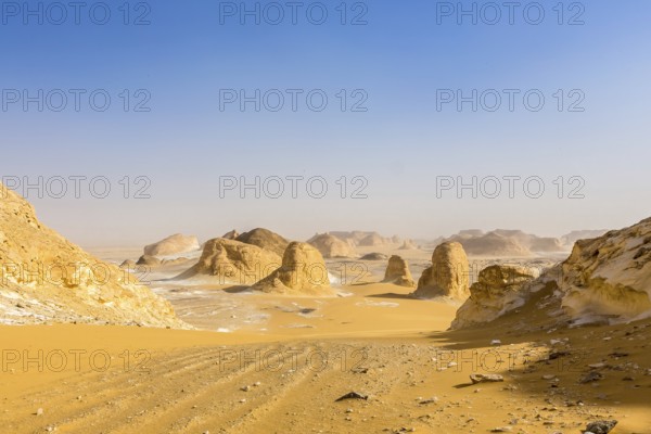 White Desert at Farafra in the Sahara of Egypt. Africa