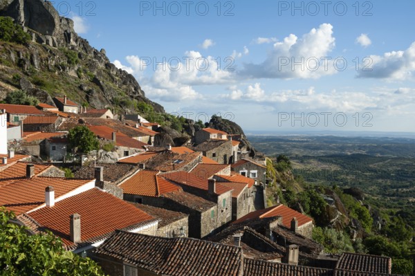 12.06.2018, Monsanto, Portugal, Europe, A view from above of the Portuguese mountain village of Monsanto, Europe