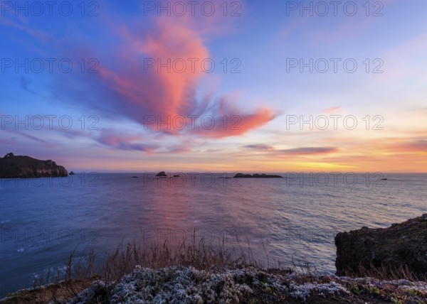 Sunset at a Rocky Beach, Northern California, USA, North America