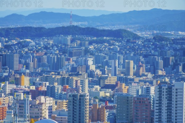 Fukuoka city and mountains. Shooting Location: Fukuoka Prefecture