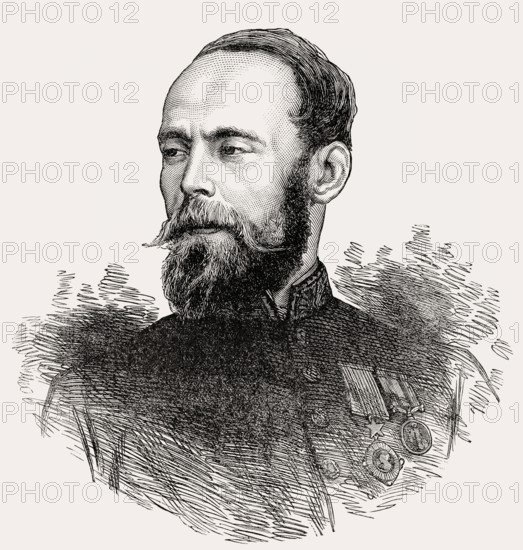 Sir Pierre Louis Napoleon Cavagnari, 1841 –1879, British military administrator, From British Battles on Land and Sea, by James Grant