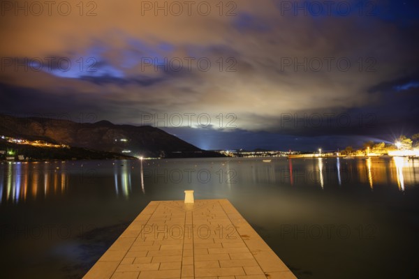 Morning atmosphere in front of sunrise by the sea, long exposure, Bay of Srebreno, Srebreno, Dalmatia, Croatia, Europe