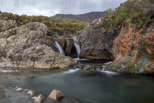 Fairy Pools, Glumagan nan Sithichean, waterfalls in Glen Brittle, Isle of Skye, Inner Hebrides, Scotland, Great Britain