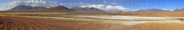 Mountain panorama in the Atacama Desert in Chile near San Pedro de Atacama